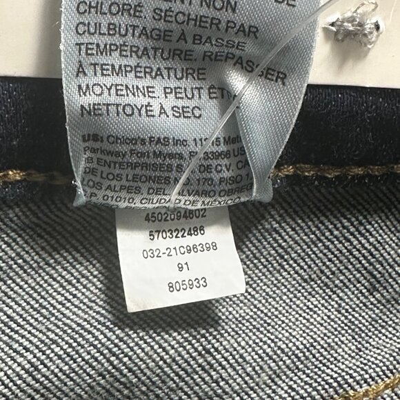 Chico’s DefineMe Denim Straight Leg Ankle Jeans Size 16R Dark Wash Casual Preppy - Picture 6 of 9